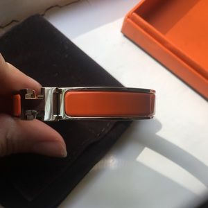 Hermes orange H click bracelet